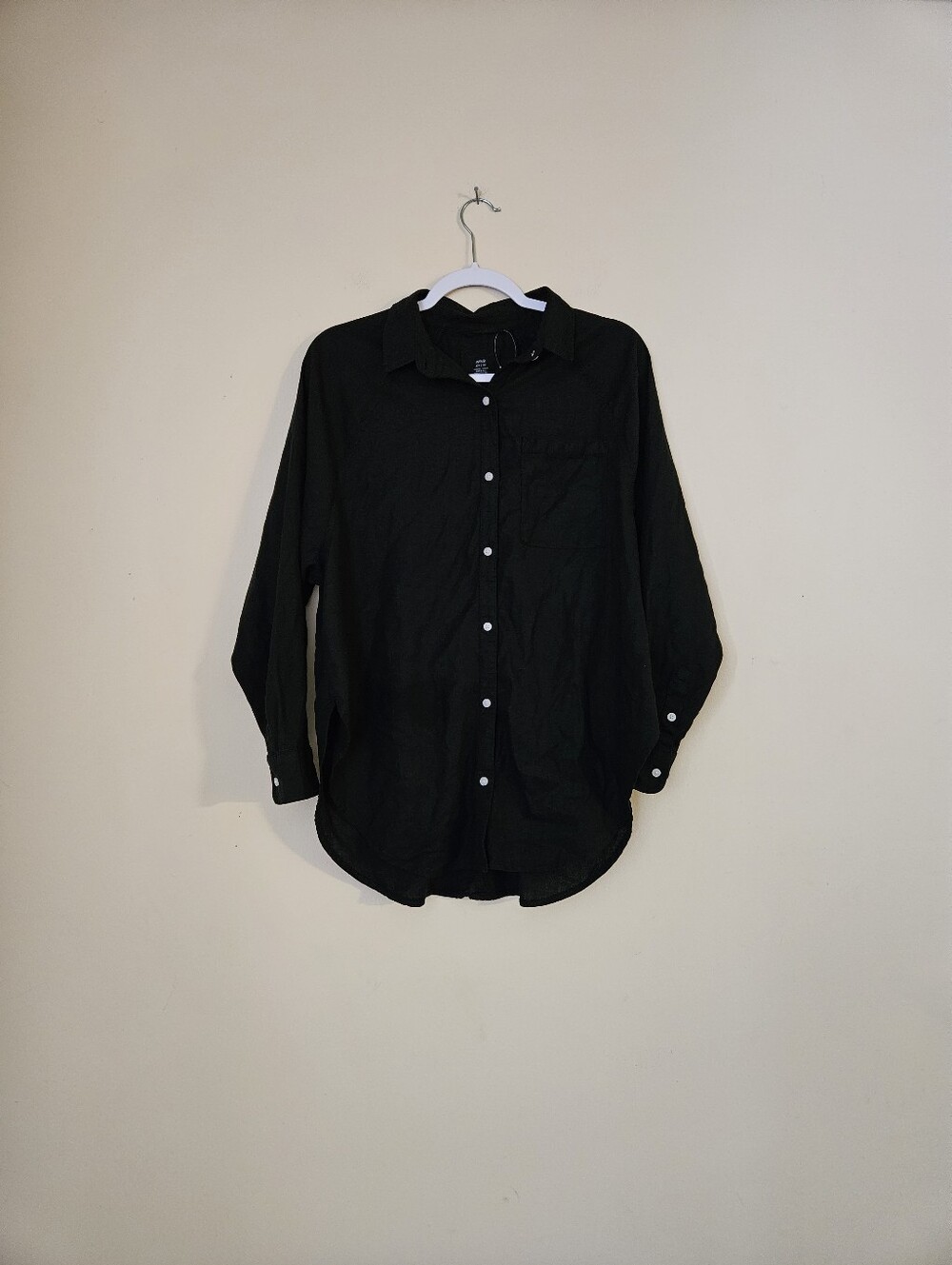 Aerie Women's Oversized  Black Casual Button-Down Shirt, Size XXS